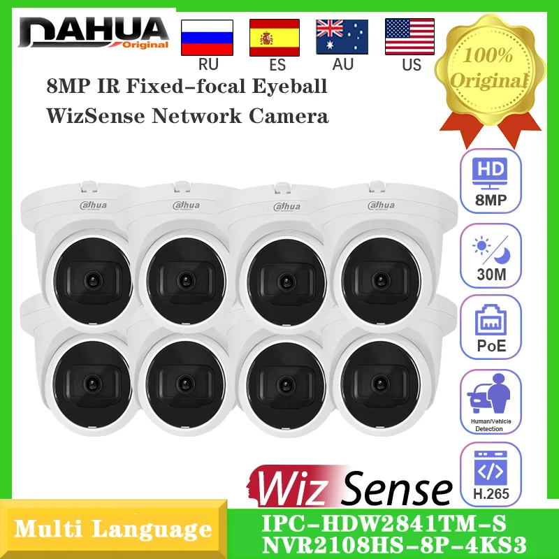 8PCS Dahua 4MP IPC-HDW2441TM-S&IPC-HDW2841TM-S POE 8MP IR Fixed-focal Eyeball WizSense CCTV Security Network Camera Built in MIC
8PCS Dahua 4MP IPC-HDW2441TM-S&IPC-HDW2841TM-S POE 8MP IR Fixed-focal Eyeball WizSense CCTV Security Network Camera Built in MIC