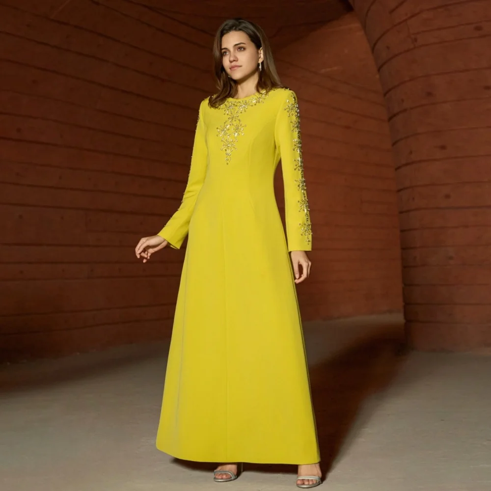 Customized Classic Long Sleeves Evening Dress Glitter O-Neck A-line Midi Dresses High Quality Party Gown Exquisite
Customized Classic Long Sleeves Evening Dress Glitter O-Neck A-line Midi Dresses High Quality Party Gown Exquisite