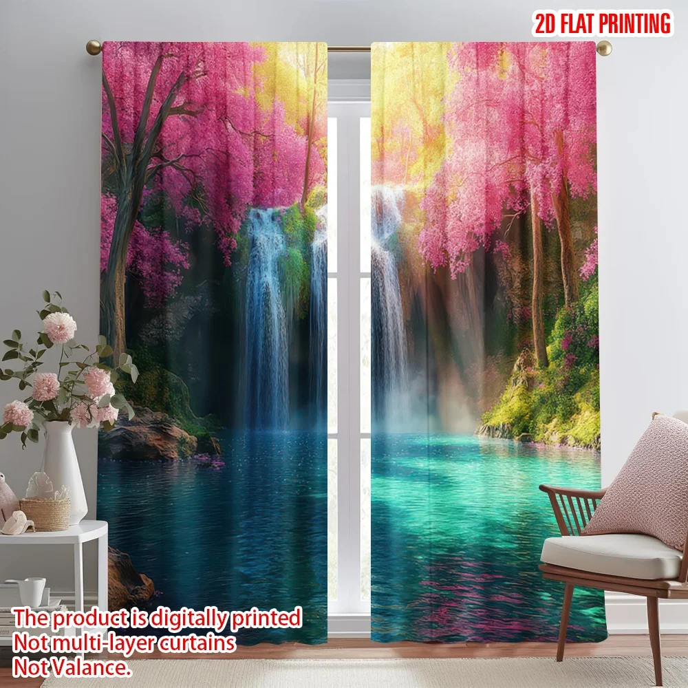 2D flat printing 2pcs Drapes Waterfall in Pink Forest Digital Printed Polyester Drapes Family Party Decoration Use for Booths
2D flat printing 2pcs Drapes Waterfall in Pink Forest Digital Printed Polyester Drapes Family Party Decoration Use for Booths