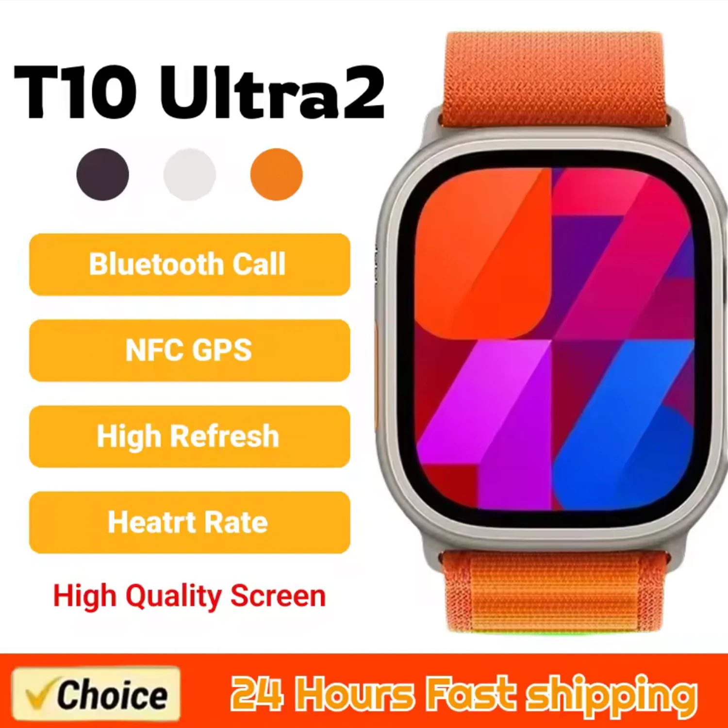 Smart Watch Series T10 Screen Bluetooth Call Heart Rate Blood Pressure 2025 New GPS NFC Smartwatch for Android IOS Sports Watch
Smart Watch Series T10 Screen Bluetooth Call Heart Rate Blood Pressure 2025 New GPS NFC Smartwatch for Android IOS Sports Watch