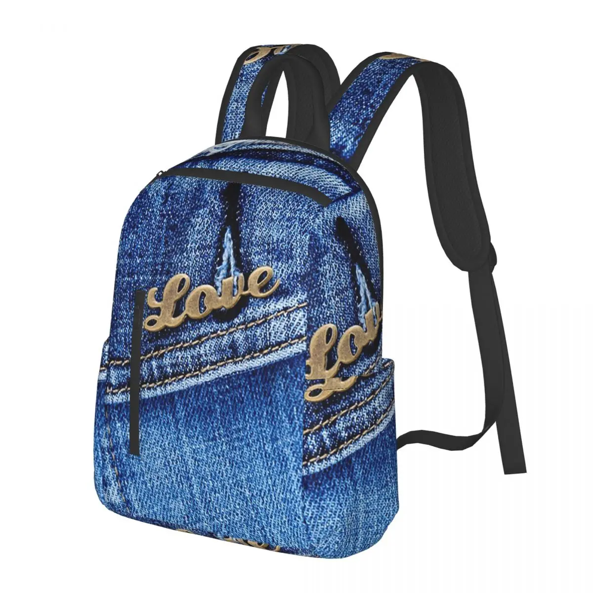 Denim Pocket Love Student Backpack School Bag Hiking Travel Daypack for Men Women Bookbag Shoulder Bags
Denim Pocket Love Student Backpack School Bag Hiking Travel Daypack for Men Women Bookbag Shoulder Bags
