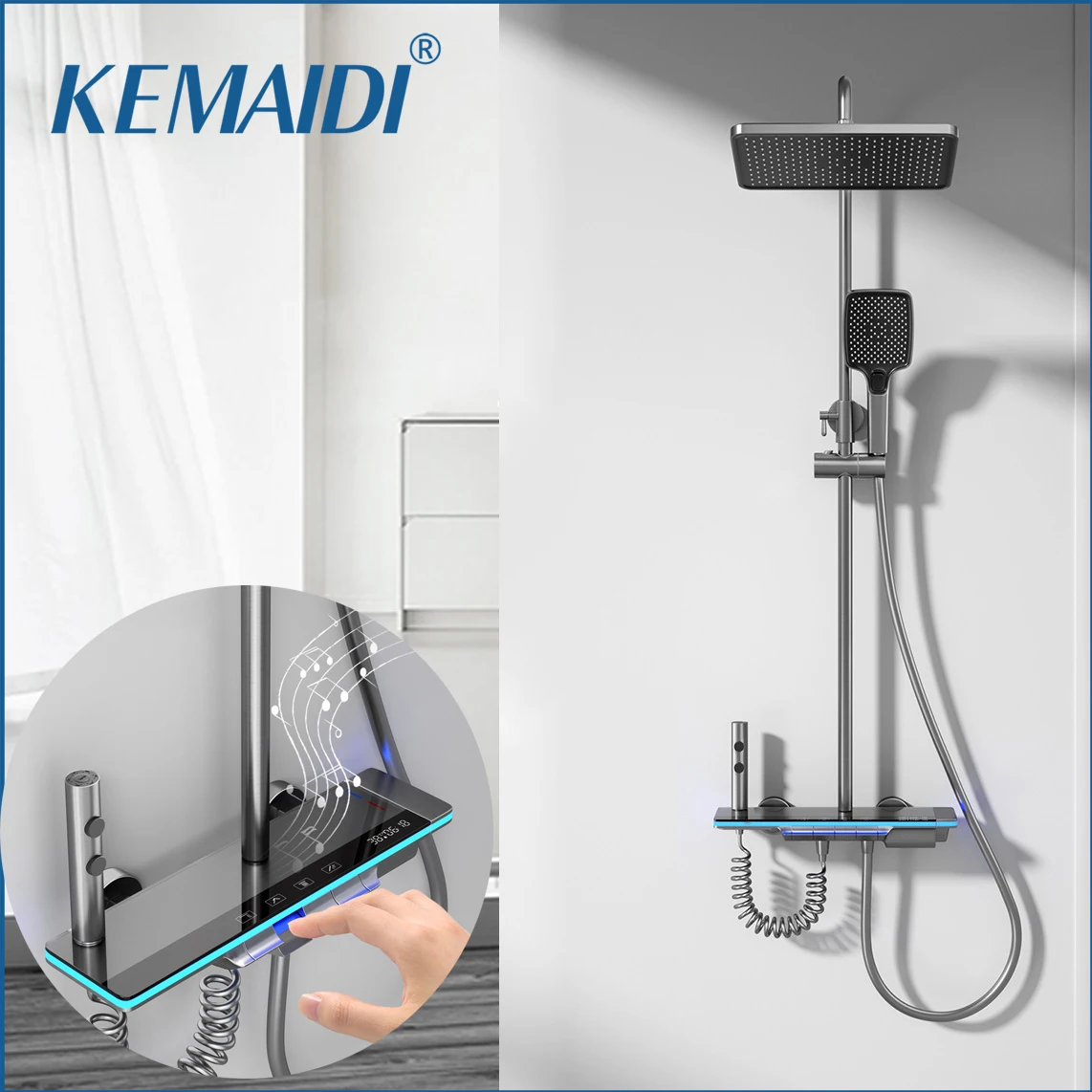 KEMAIDI душевой набор с цифровым дисплеем, душевая система высокого давления, смеситель для горячей/холодной воды, настенный 4-функциональный душевой набор
KEMAIDI душевой набор с цифровым дисплеем, душевая система высокого давления, смеситель для горячей/холодной воды, настенный 4-функциональный душевой набор
