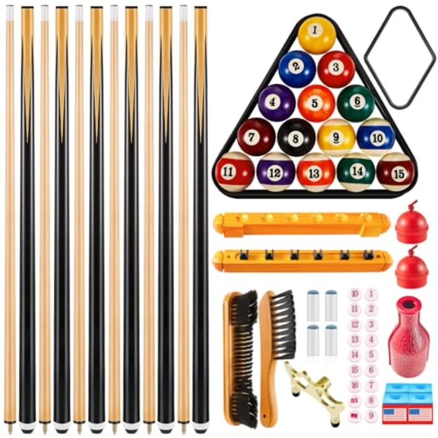 Christmas Pool Table Accessories Gifts 16 Pcs Billiard Balls 6 Set Pool Sticks Triangle Diamond Ball Holder Cue Chalks Cue Tip
Christmas Pool Table Accessories Gifts 16 Pcs Billiard Balls 6 Set Pool Sticks Triangle Diamond Ball Holder Cue Chalks Cue Tip
