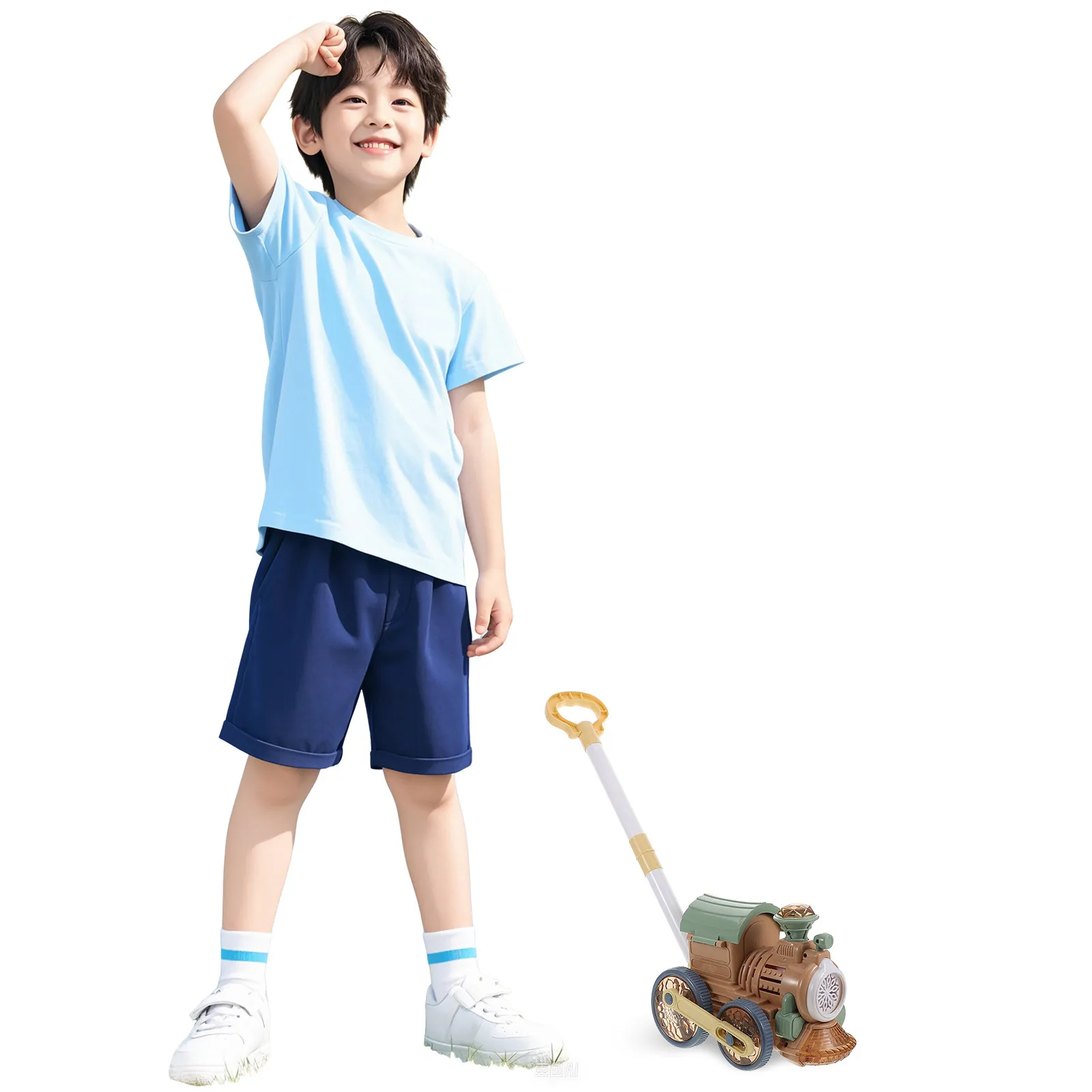Bubble Train with 8-Hole Maker Light-Up Music Feature Standing Bubble Mower Push Design for Toddler Summer Outdoor Fun
Bubble Train with 8-Hole Maker Light-Up Music Feature Standing Bubble Mower Push Design for Toddler Summer Outdoor Fun