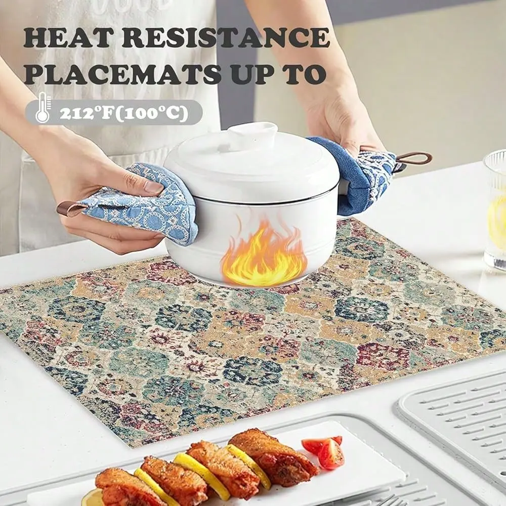 Vintage Placemats Set Of 4 Carpet Pattern Antique Dining Place Mats Linen Table Mat For Farmhouse Home Kitchen Decor 12 X 18 In
Vintage Placemats Set Of 4 Carpet Pattern Antique Dining Place Mats Linen Table Mat For Farmhouse Home Kitchen Decor 12 X 18 In