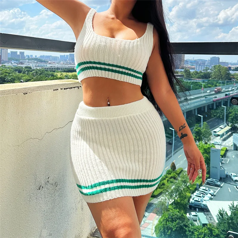 Two Piece Skirt Sets Print Stripes Knit Women Elegant Lapel Short Sleeve Cardigan Mini Skirts New Summer Chic Party Streetwear
Two Piece Skirt Sets Print Stripes Knit Women Elegant Lapel Short Sleeve Cardigan Mini Skirts New Summer Chic Party Streetwear