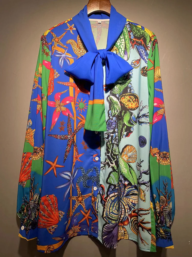 New color printing retro loose and thin new bow long-sleeved printed chiffon shirt fashion all-match long top B181
New color printing retro loose and thin new bow long-sleeved printed chiffon shirt fashion all-match long top B181