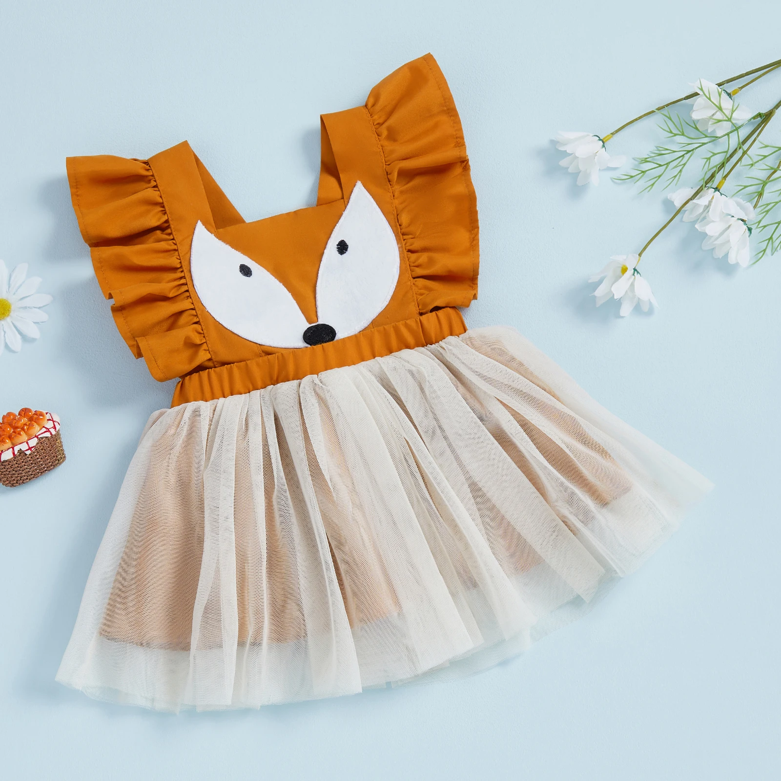 Tregren 0-18M Infant Newborn Baby Girl Tulle Romper Dress Cartoon Fox Print Flutter Sleeve Square Neck Patchwork A-Line Dress
Tregren 0-18M Infant Newborn Baby Girl Tulle Romper Dress Cartoon Fox Print Flutter Sleeve Square Neck Patchwork A-Line Dress