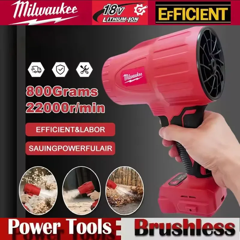 Milwaukee 22000RPM Brushless Air Blower Cordless Turbo Fan Handheld Violent Fan Dryer 20V 18V Rechargeable Dust Blowing Tool
Milwaukee 22000RPM Brushless Air Blower Cordless Turbo Fan Handheld Violent Fan Dryer 20V 18V Rechargeable Dust Blowing Tool