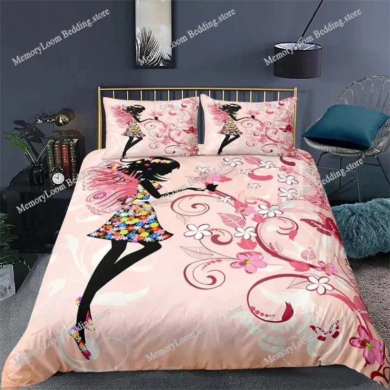 Romantic Butterfly Girl Duvet Cover 3D Fairy Girl with Wings Bedding Set King for Girls Women Couple Animals Floral Quilt Cover
Romantic Butterfly Girl Duvet Cover 3D Fairy Girl with Wings Bedding Set King for Girls Women Couple Animals Floral Quilt Cover