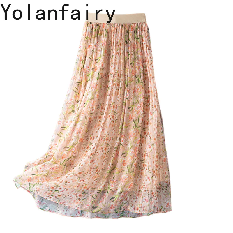 Юбки YOLANFAIRY из 100% натурального шелка тутового шелкопряда, длинные летние юбки с эластичной талией, модная юбка с цветочным принтом, женская одежда, элегантная юбка А-силуэта, новинка
Юбки YOLANFAIRY из 100% натурального шелка тутового шелкопряда, длинные летние юбки с эластичной талией, модная юбка с цветочным принтом, женская одежда, элегантная юбка А-силуэта, новинка
