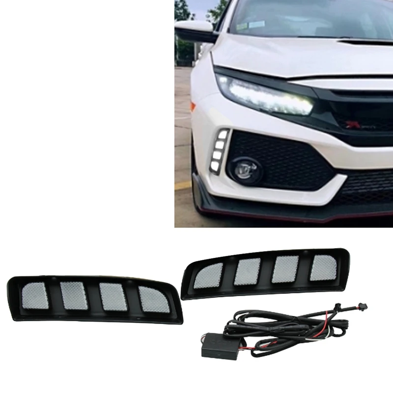 Автомобильные фары DRL дневные ходовые огни Daul Clour противотуманные фары для Honda Civic Typer 2017-2019
Автомобильные фары DRL дневные ходовые огни Daul Clour противотуманные фары для Honda Civic Typer 2017-2019