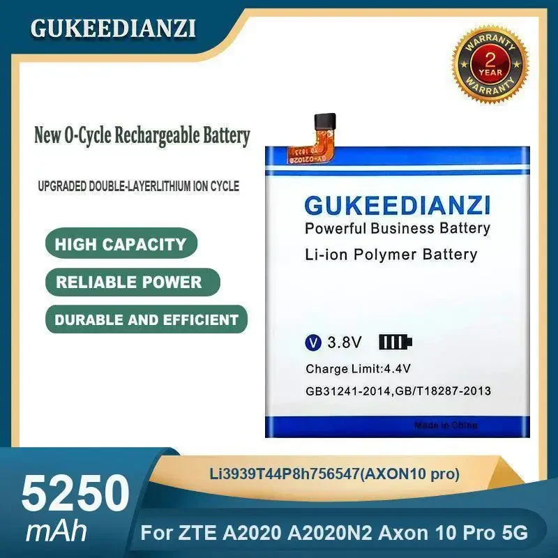 High Capacity 5250mAh Li3939T44P8h756547(AXON10 pro) Mobile Phone Battery For ZTE A2020 A2020N2 Axon 10 Pro 5G
High Capacity 5250mAh Li3939T44P8h756547(AXON10 pro) Mobile Phone Battery For ZTE A2020 A2020N2 Axon 10 Pro 5G