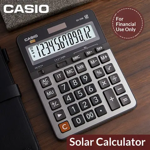 CASIO GX-120B/AX-120B Desktop Cashier Accounting Financial Calculator, 12-digit, Solar-powered, Small, Medium, Large, for Hotel,