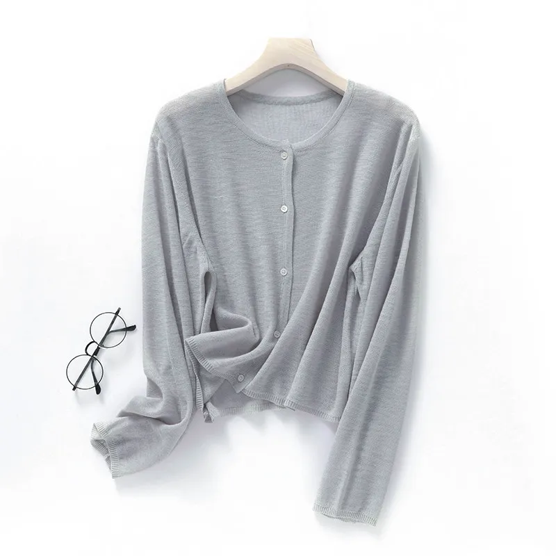 Women Linen Slub Knitted Cardigan Thin Round Neck Loose Outerwear Shawl Sun Protection Top Versatile Casual Commute Coat
Women Linen Slub Knitted Cardigan Thin Round Neck Loose Outerwear Shawl Sun Protection Top Versatile Casual Commute Coat