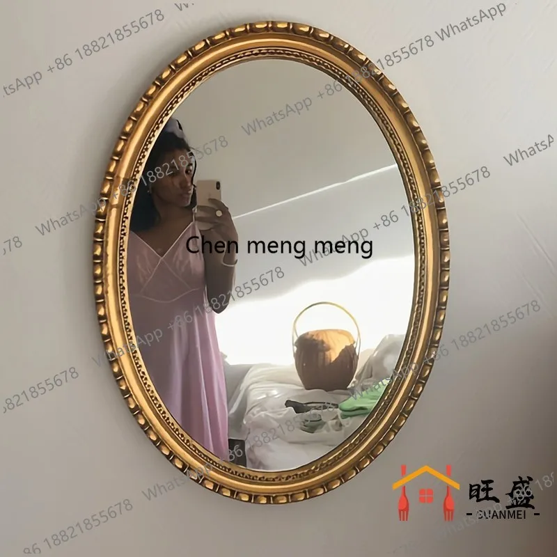 Vintage vanity mirror oval, wall-mounted, wall-mounted bedroom wooden vanity mirror
Vintage vanity mirror oval, wall-mounted, wall-mounted bedroom wooden vanity mirror