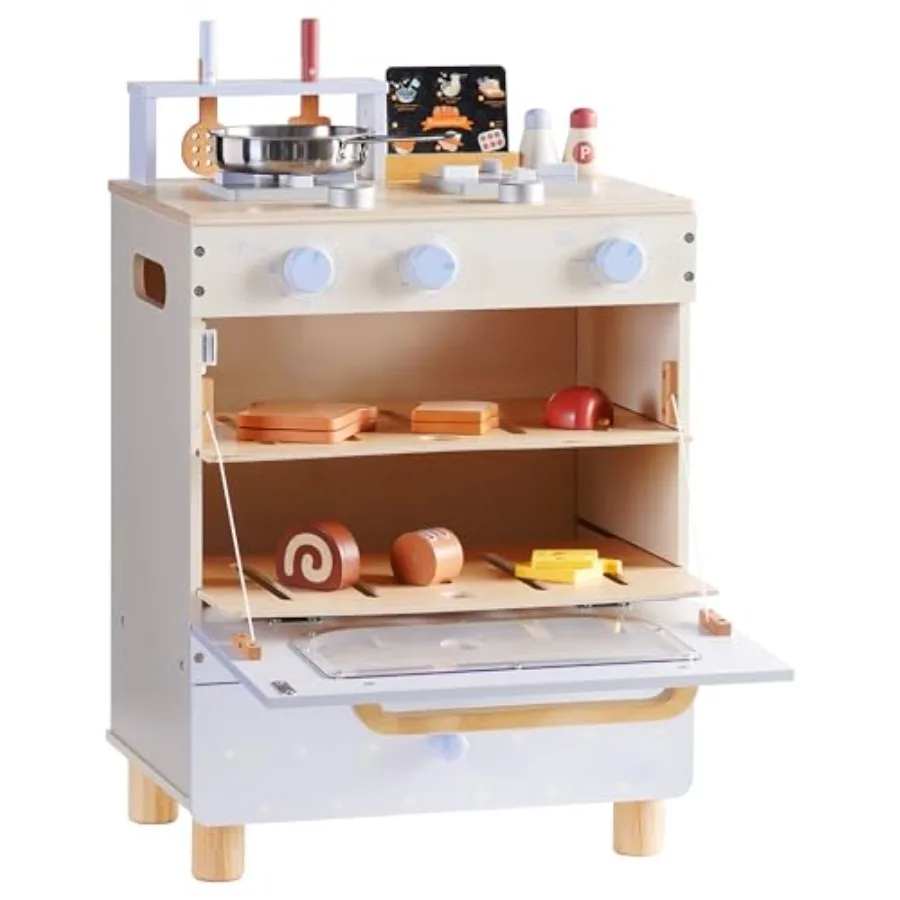 ' pretend play kitchen set: wooden toy oven with stove, baking drawer accessories; natural wood finish; Montessori-inspired coo
' pretend play kitchen set: wooden toy oven with stove, baking drawer accessories; natural wood finish; Montessori-inspired coo