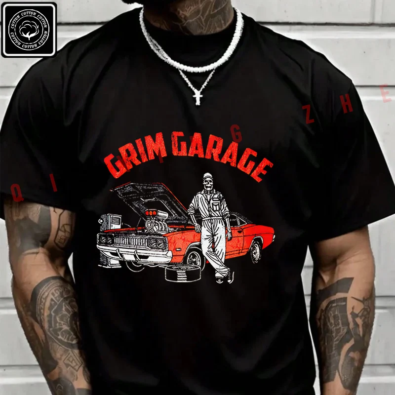 GRIM DAYS Garage Motorcycle Men's And Women's T-shirt Summer Cotton Short Sleeved Casual Basic TShirt Tops
GRIM DAYS Garage Motorcycle Men's And Women's T-shirt Summer Cotton Short Sleeved Casual Basic TShirt Tops