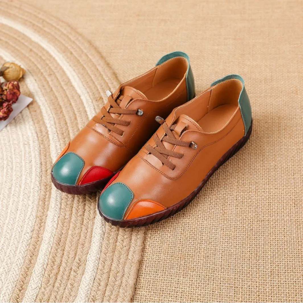 Designer retro patchwork shoes for women 2025 autumn mom genuine leather flats vintage lace up loafers female oxford sneakers
Designer retro patchwork shoes for women 2025 autumn mom genuine leather flats vintage lace up loafers female oxford sneakers