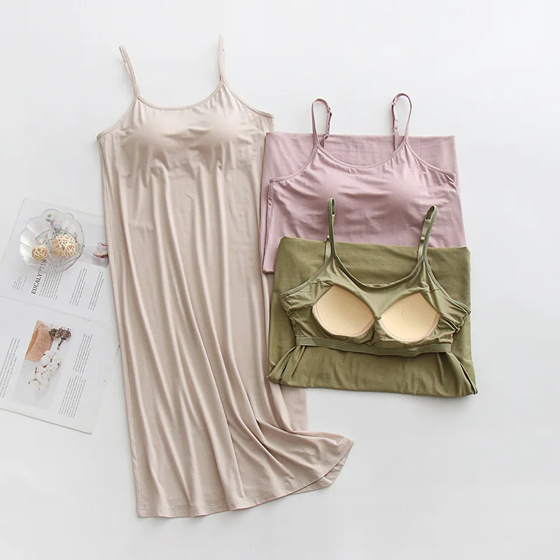 Modal Thin Women's Nightgowns Summer Sleeveless Pajamas Pad Nightdress Sexy Slip Night Dress For Woman Nightwear
Modal Thin Women's Nightgowns Summer Sleeveless Pajamas Pad Nightdress Sexy Slip Night Dress For Woman Nightwear