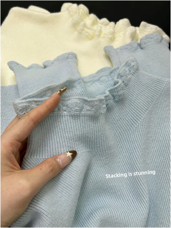 Elegant Layered Wear Milk Blue Lace Knitted Base Shirt Women's Autumn Winter Half High Collar Sweater Soft Comfortable Long S...
Elegant Layered Wear Milk Blue Lace Knitted Base Shirt Women's Autumn Winter Half High Collar Sweater Soft Comfortable Long S...