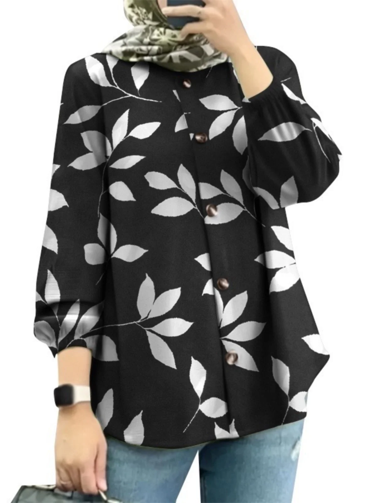 Fashionable Floral Shirt for Women Bubble Sleeve Trendy Muslim Women's Clothing Cross-Border Middle East Malaysia New Model
Fashionable Floral Shirt for Women Bubble Sleeve Trendy Muslim Women's Clothing Cross-Border Middle East Malaysia New Model