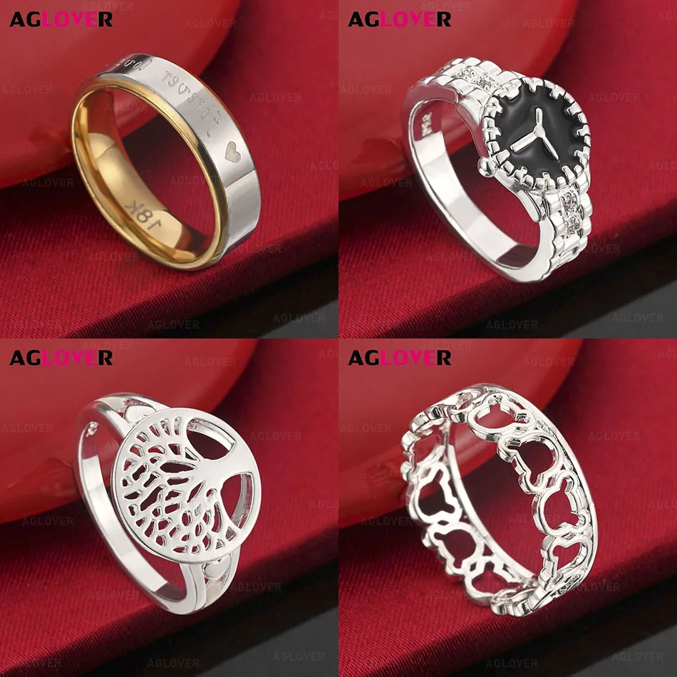 AGLOVER 925 Sterling Silver 7-10# Black Watch Ring Elegant Simple Women's Wedding Engagement Jewelry
AGLOVER 925 Sterling Silver 7-10# Black Watch Ring Elegant Simple Women's Wedding Engagement Jewelry