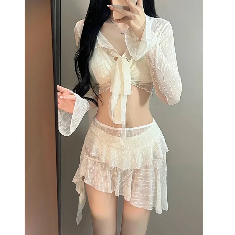 Spicy Bikini Swimsuit Women's Four-Piece Set Separate Long Sleeve Conservative Skirt Style Slimming Hot
Spicy Bikini Swimsuit Women's Four-Piece Set Separate Long Sleeve Conservative Skirt Style Slimming Hot
