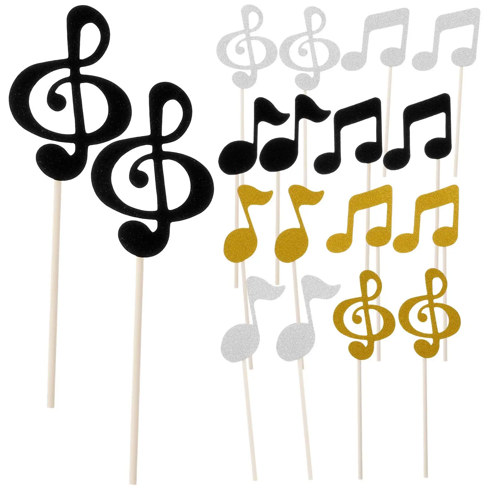 18pcs Musical Notes Cake Toppers Birthday Decorations Paper Picks for Wedding Party Glitter Cake Decor Accessories
18pcs Musical Notes Cake Toppers Birthday Decorations Paper Picks for Wedding Party Glitter Cake Decor Accessories