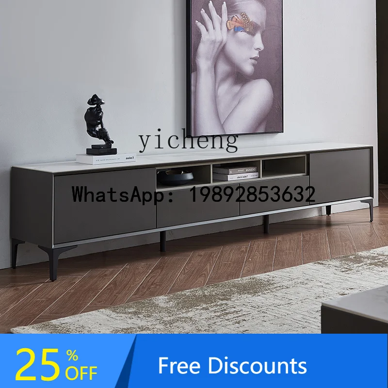 Italian minimalist rock panel TV cabinet coffee table combination simple modern living room furniture Nordic small apartment 
Italian minimalist rock panel TV cabinet coffee table combination simple modern living room furniture Nordic small apartment