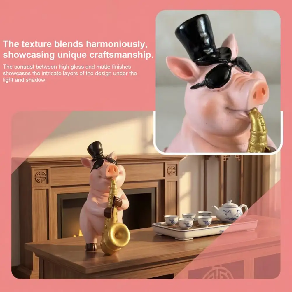Resin Pig Statue Pig Desk Decor Cute Gentleman Pig Figurine Sculpture Funny Resin Playing Trumpet Decor Unique Statue for Room
Resin Pig Statue Pig Desk Decor Cute Gentleman Pig Figurine Sculpture Funny Resin Playing Trumpet Decor Unique Statue for Room