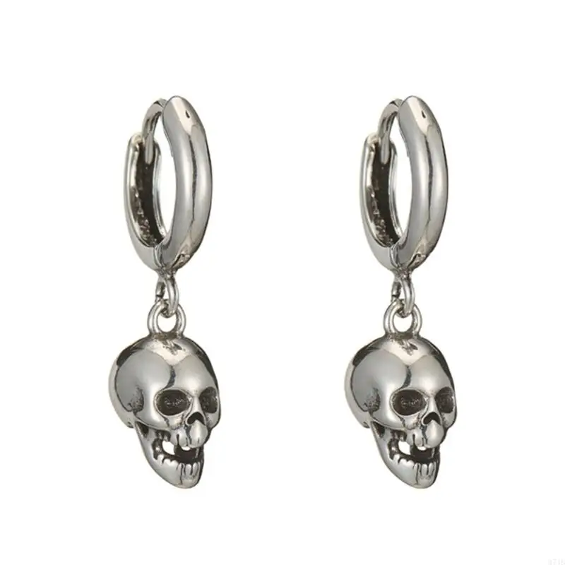 37JB Huggie Hinged Hoop Earrings with Dangling Vintage Skull Pendant Gothic Punk Jewelry Gifts for Halloween Party Ornaments
37JB Huggie Hinged Hoop Earrings with Dangling Vintage Skull Pendant Gothic Punk Jewelry Gifts for Halloween Party Ornaments