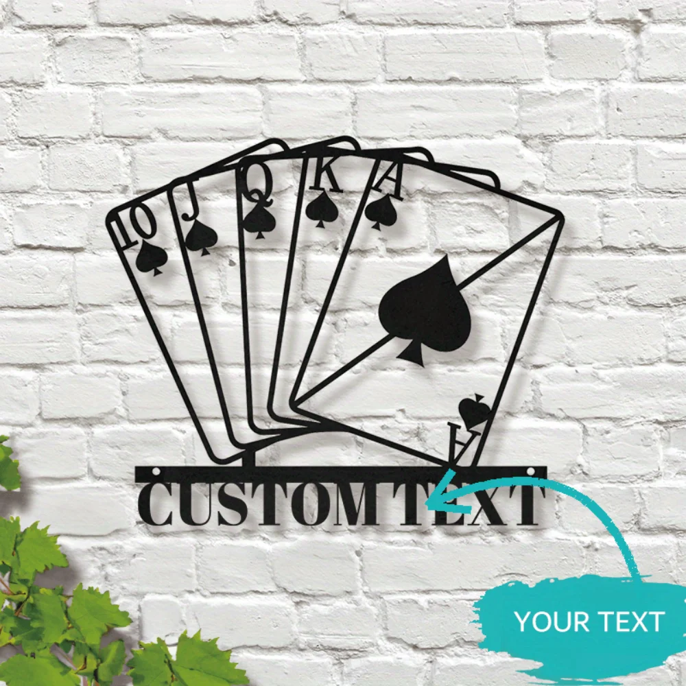 Sleek and Trendy Customizable Metal Playing Card - Inspired Wall Decor for Game Poker Rooms with Personalized Name Feature
Sleek and Trendy Customizable Metal Playing Card - Inspired Wall Decor for Game Poker Rooms with Personalized Name Feature