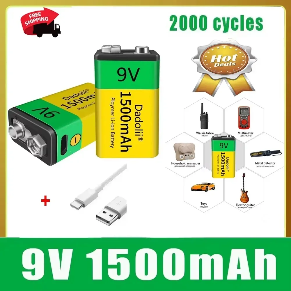 High Capacity 9V 1500mAh Li-ion USB Battery for Multimeter Microphone Toy Remote Control KTV Use 2025 Factory Supp
High Capacity 9V 1500mAh Li-ion USB Battery for Multimeter Microphone Toy Remote Control KTV Use 2025 Factory Supp