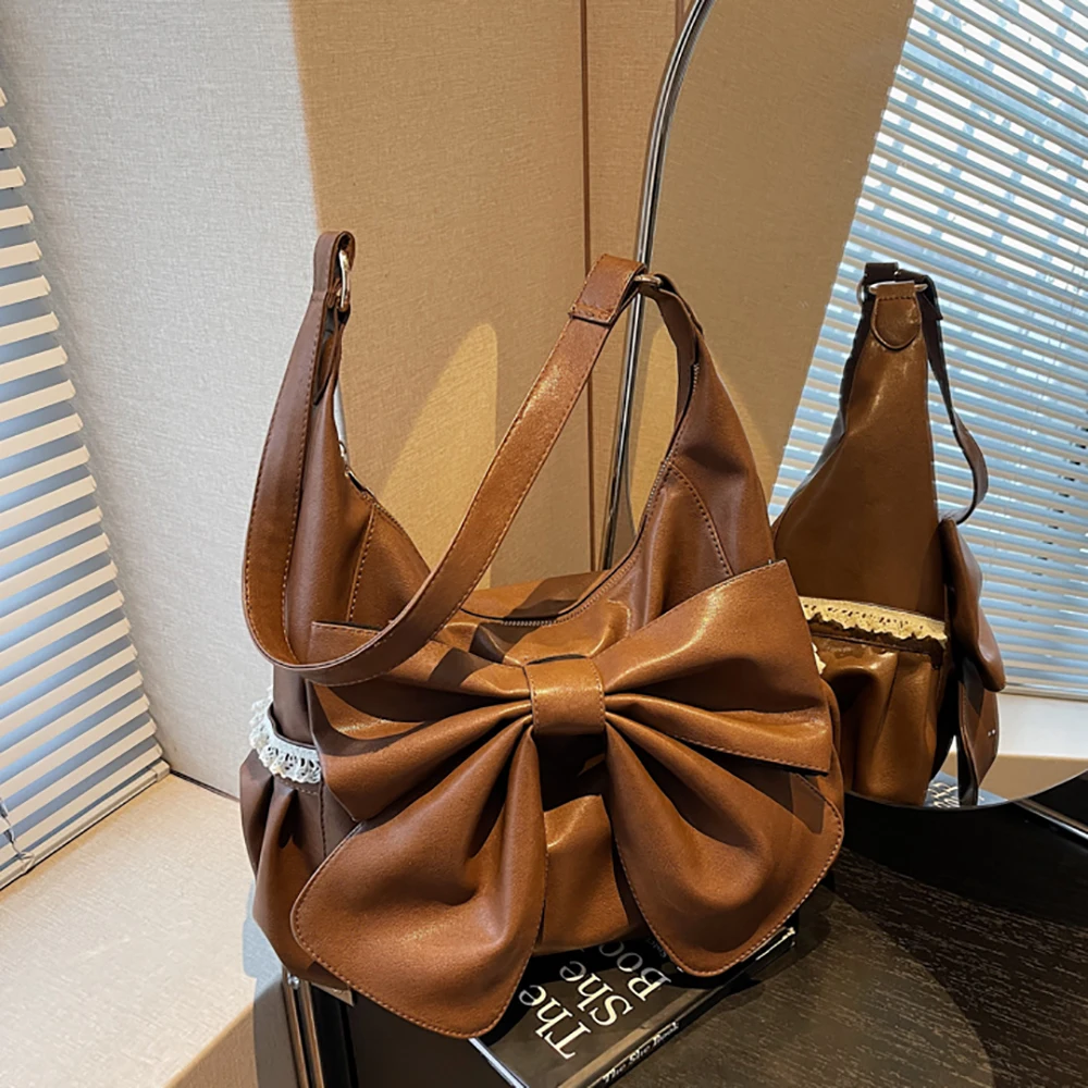 Bow Lace Soft Pu One Shoulder Bag for Women Large Capacity Solid Commute Versatile Tote Bags Shopping All-Match Crossbody Packs
Bow Lace Soft Pu One Shoulder Bag for Women Large Capacity Solid Commute Versatile Tote Bags Shopping All-Match Crossbody Packs