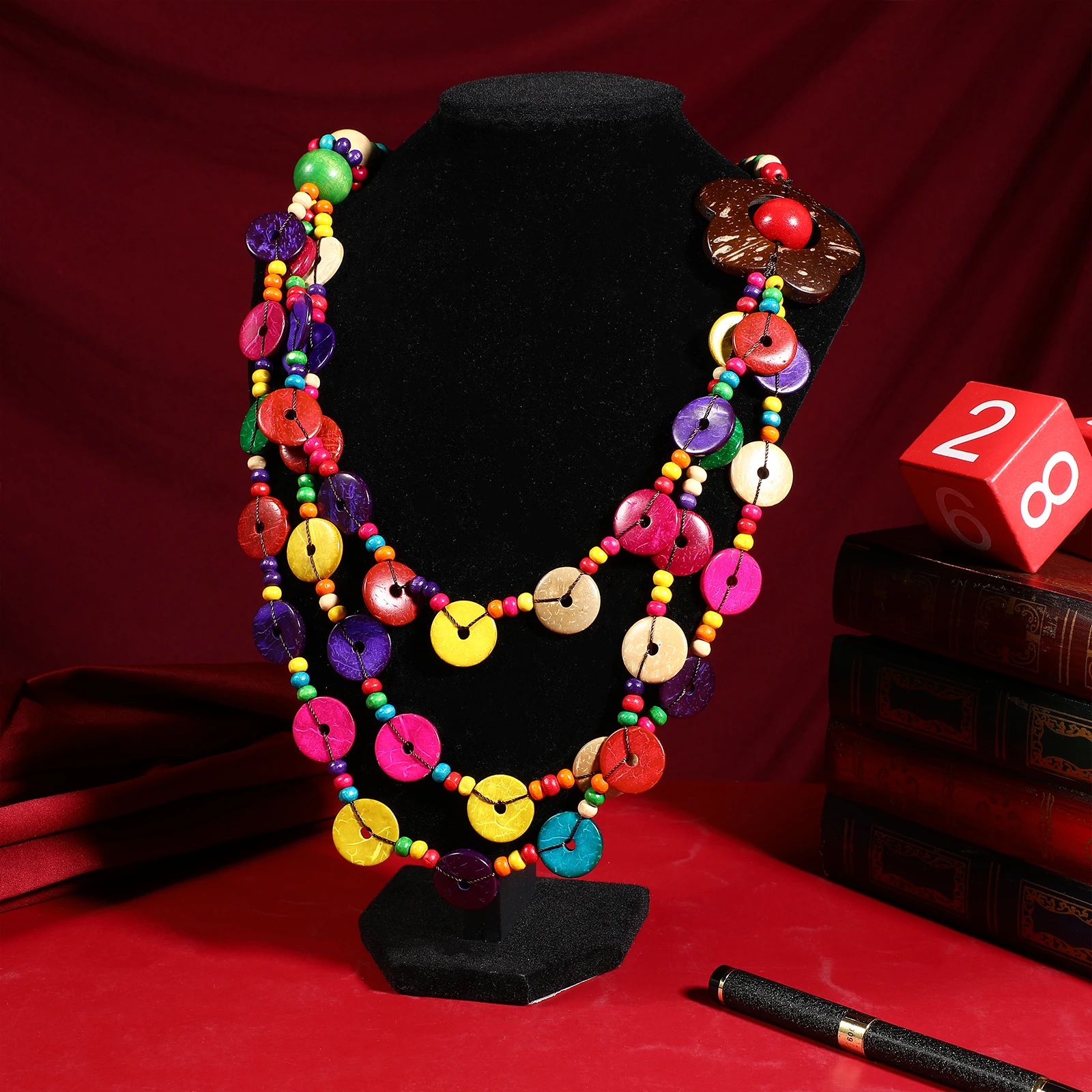 Retro Bohemia Necklace Natural Wooden Beads Coconut Shell Floral Hand-Knitted Pendant Beach Jewelry Women Necklace 
Retro Bohemia Necklace Natural Wooden Beads Coconut Shell Floral Hand-Knitted Pendant Beach Jewelry Women Necklace