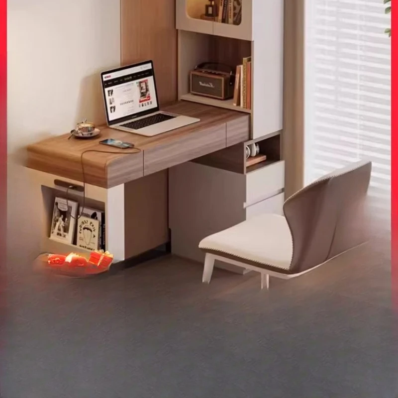 Minimalist solid wood corner desk bookcase integrated, small apartment bedroom study writing table
Minimalist solid wood corner desk bookcase integrated, small apartment bedroom study writing table