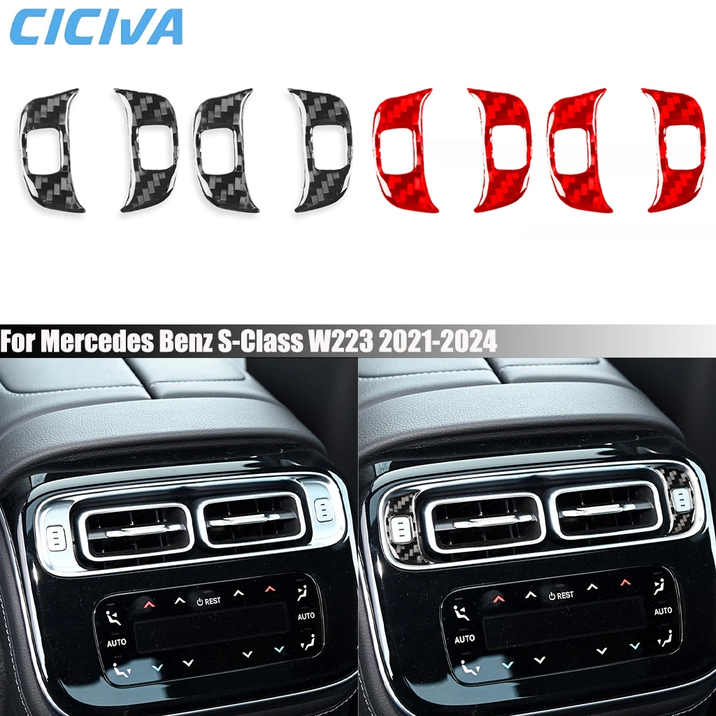 Carbon Fiber Car Accessories Rear Air Vent Outlet Cover Sticker Interior Trim For Mercedes Benz Maybach S-Class W223 2021-2024
Carbon Fiber Car Accessories Rear Air Vent Outlet Cover Sticker Interior Trim For Mercedes Benz Maybach S-Class W223 2021-2024