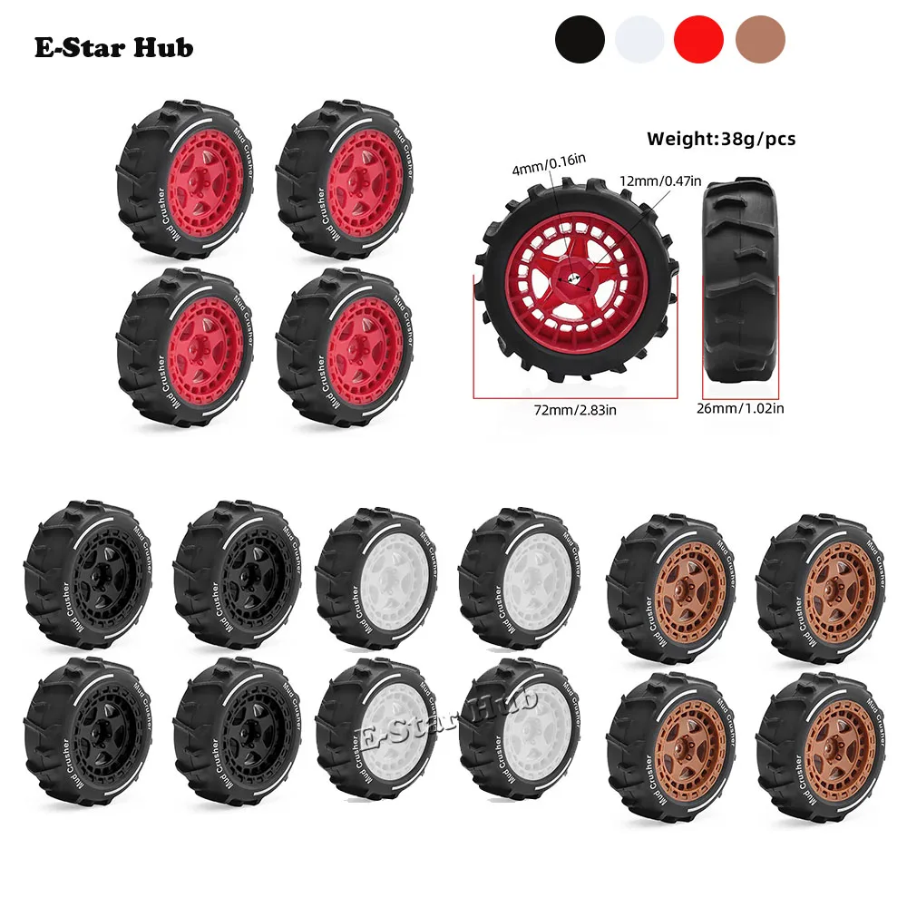 4Pcs Snow Beach Tires for ARRMA 1/14 TYPHON GROM 72mm 26mm 1/14 Desert Short Course Truck Sand Tire 12mm Wheel Hex
4Pcs Snow Beach Tires for ARRMA 1/14 TYPHON GROM 72mm 26mm 1/14 Desert Short Course Truck Sand Tire 12mm Wheel Hex
