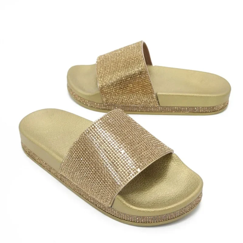 Women Diamond Slippers Shoes Fashion Casual Thickened Bottom Flip-Flops Sandals Flat Women's Solid Color Sandals Rhinestones
Women Diamond Slippers Shoes Fashion Casual Thickened Bottom Flip-Flops Sandals Flat Women's Solid Color Sandals Rhinestones