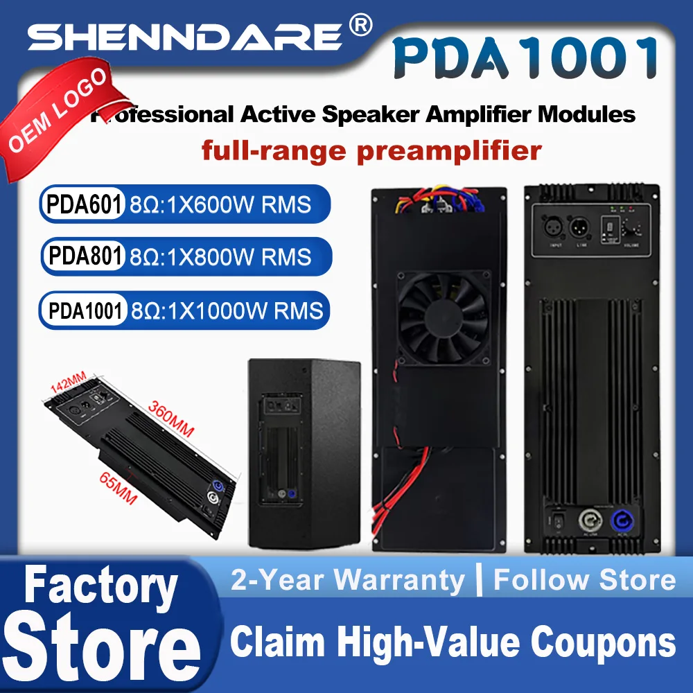 ShennDare PDA1001+ Full Range Preamplifier 1x1000W 8OHM for Full Range Speaker Amplifier Module 1x1200W 4OHM Amplifier Module
ShennDare PDA1001+ Full Range Preamplifier 1x1000W 8OHM for Full Range Speaker Amplifier Module 1x1200W 4OHM Amplifier Module