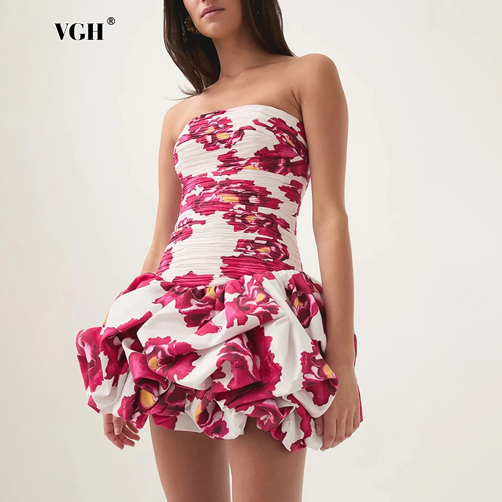 VGH Hit Color Printing Slim Irregular Mini Dress For Women Strapless Sleeveless Backless Temperament Dress Female Fashion Style
VGH Hit Color Printing Slim Irregular Mini Dress For Women Strapless Sleeveless Backless Temperament Dress Female Fashion Style