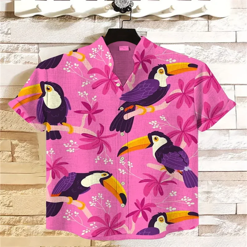 Hawaiian Vacation Men's Short Sleeve Shirt Tropical Toucan Art Print Linen Blend Shirt
Hawaiian Vacation Men's Short Sleeve Shirt Tropical Toucan Art Print Linen Blend Shirt