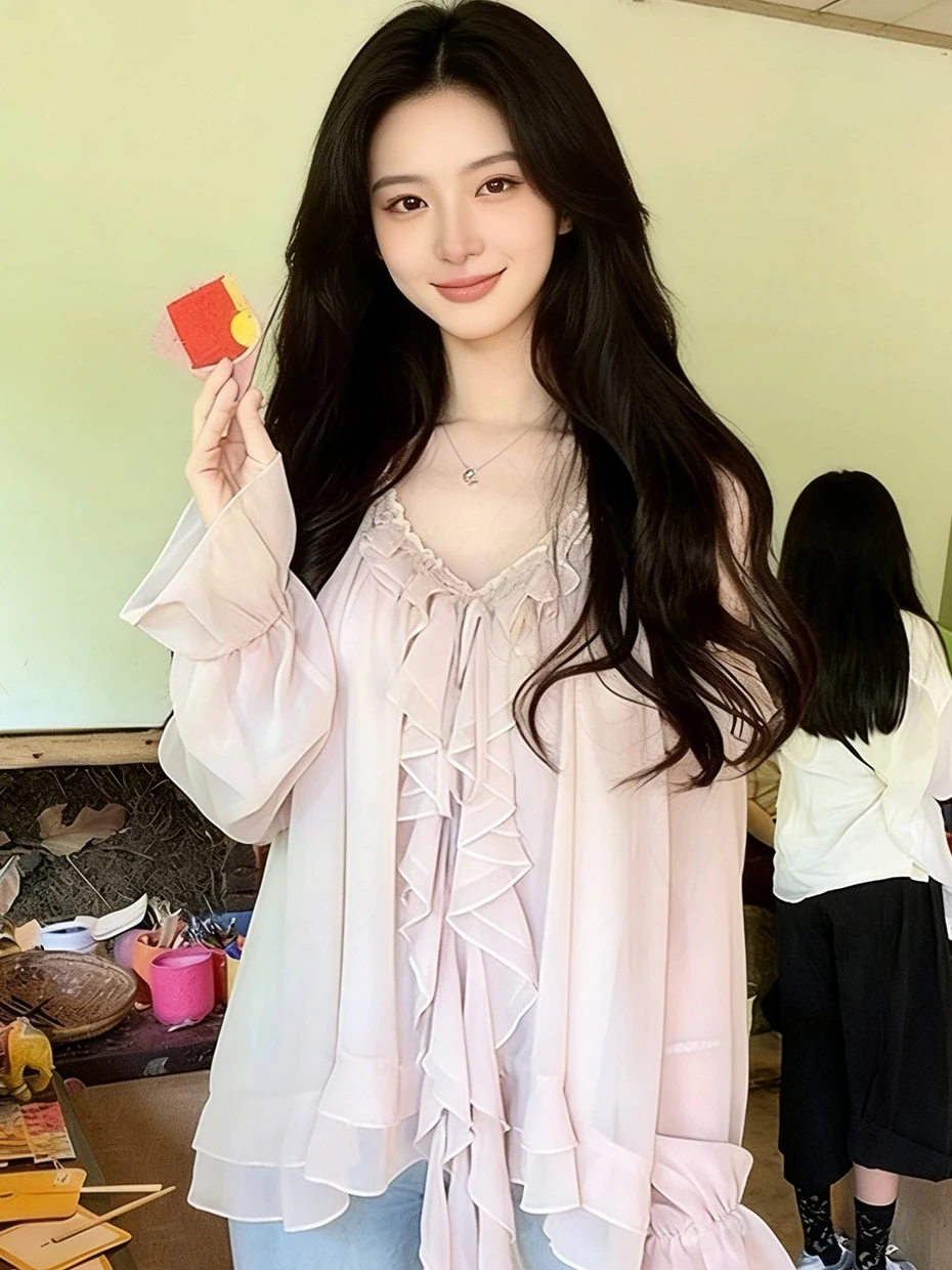 Gentle Style Long Sleeve Shoulder Bared Chiffon Top with Lace Hemline for Women Elegant Unique Fashionable Summer New Arrival
Gentle Style Long Sleeve Shoulder Bared Chiffon Top with Lace Hemline for Women Elegant Unique Fashionable Summer New Arrival
