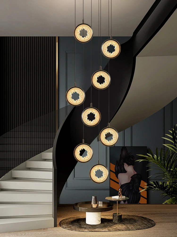 Modern Luxury Circular Staircase Pendant Light Hanging Living Room Ceiling Light Wavy Dining Table Pendent Lamp Home Decoration
Modern Luxury Circular Staircase Pendant Light Hanging Living Room Ceiling Light Wavy Dining Table Pendent Lamp Home Decoration