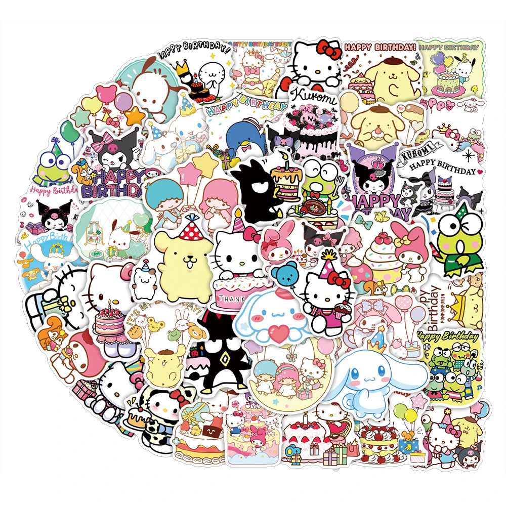 10/30/50pcs Sarnio Birthday Series Stickers Cute Kuromi Pochacco Anime Decals DIY Luggage Phone Suitcase Bike Aesthetic Sticker
10/30/50pcs Sarnio Birthday Series Stickers Cute Kuromi Pochacco Anime Decals DIY Luggage Phone Suitcase Bike Aesthetic Sticker