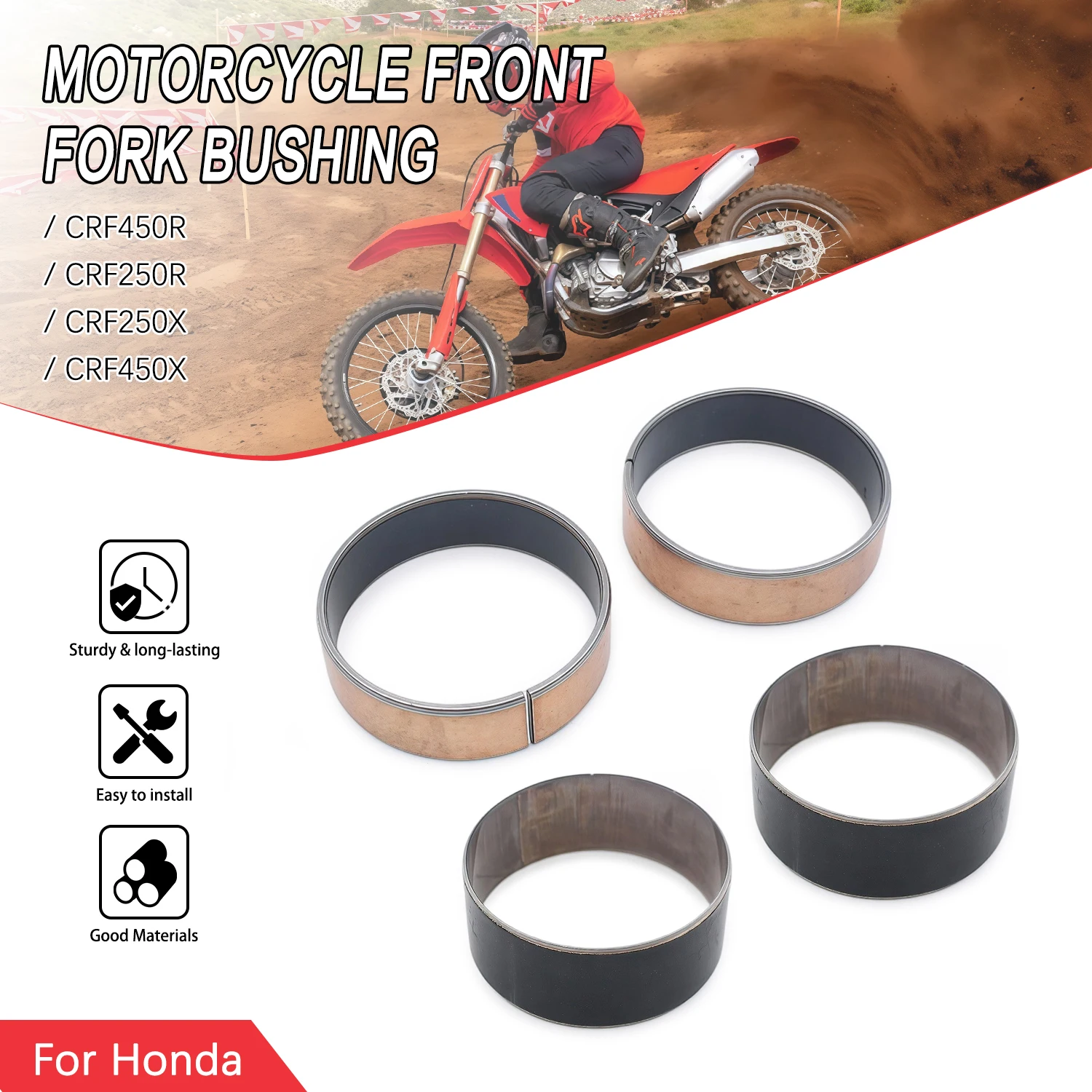 For Honda CRF450R CRF250R CRF250X CRF450X CRF 450X 250X 450R 250R Motorcycle Fork Bushing Guide Rails Shock Absorb Up Down
For Honda CRF450R CRF250R CRF250X CRF450X CRF 450X 250X 450R 250R Motorcycle Fork Bushing Guide Rails Shock Absorb Up Down