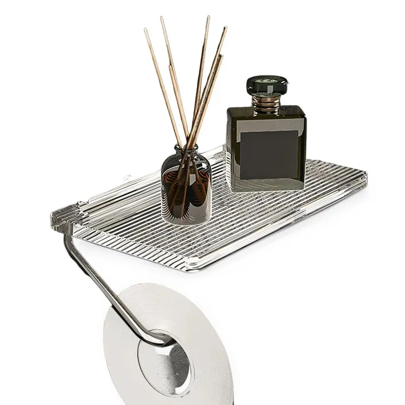 Luxury Toilet Paper Holder Bathroom Wall-Mounted Punch-Free Acrylic Roll Paper Holder With Shelf Aroma Organizer Tissue Hanger
Luxury Toilet Paper Holder Bathroom Wall-Mounted Punch-Free Acrylic Roll Paper Holder With Shelf Aroma Organizer Tissue Hanger