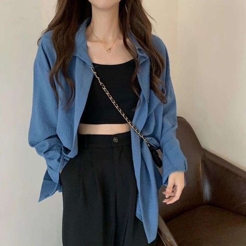 Lazy Style Women's Shirt and Blouse Solid Promotion Korean Streetwear Beautiful in Promotions Elegant Chic Loose Female Tops
Lazy Style Women's Shirt and Blouse Solid Promotion Korean Streetwear Beautiful in Promotions Elegant Chic Loose Female Tops