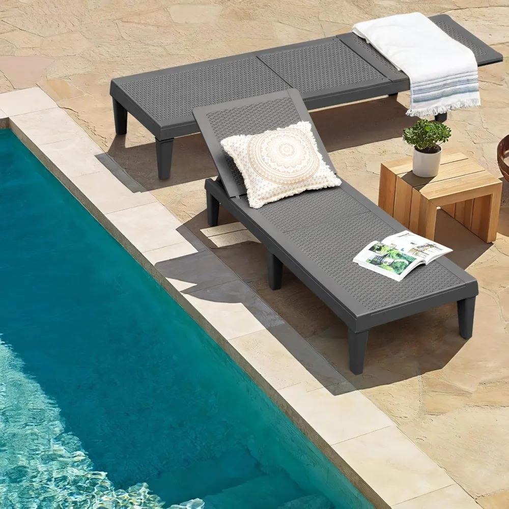 Outdoor Lounge Chairs Set of 2, Quick Assembly & Waterproof Patio Chaise Lounge with Adjustable Backrest for Poolside, Beach, G
Outdoor Lounge Chairs Set of 2, Quick Assembly & Waterproof Patio Chaise Lounge with Adjustable Backrest for Poolside, Beach, G